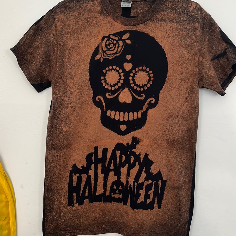 Halloween hand made bleached shirt medium
